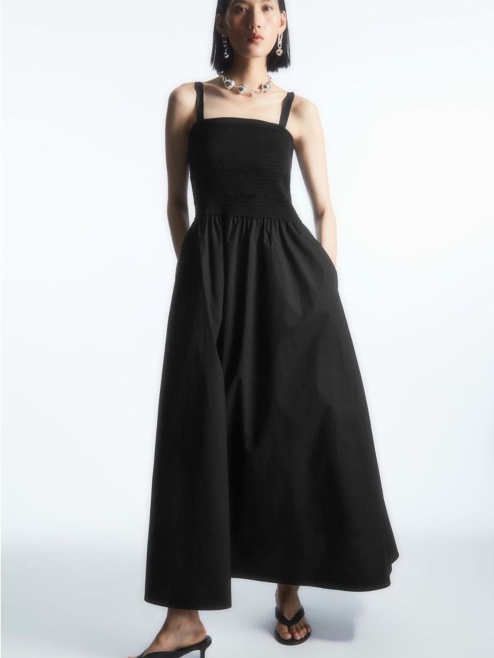 COS Black Poplin Maxi Dress
